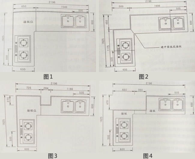 櫥柜臺面設(shè)計【尺寸 接駁位 圖紙】