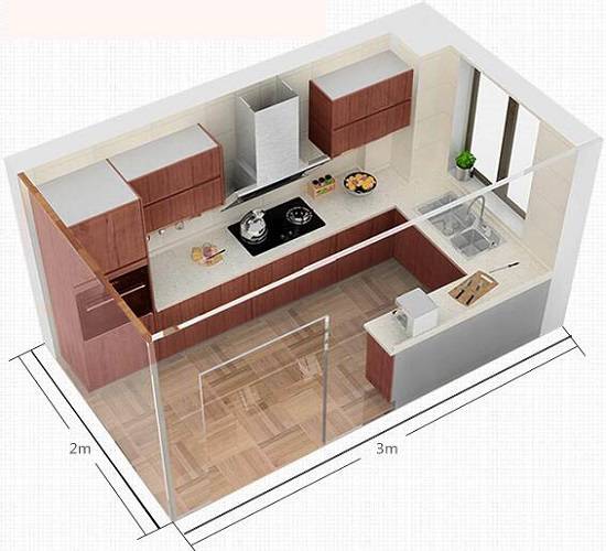 適用于小戶型安裝的U型櫥柜設(shè)計(jì)